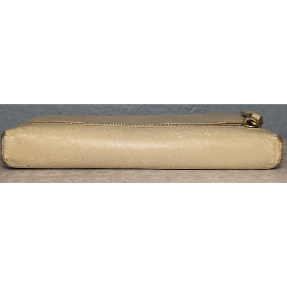 Prada Saffiano Leather Long Bifold Wallet Off White Authentic - Picture 6 of 16